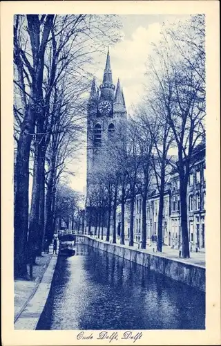 Ak Delft Südholland Niederlande, Oude Delft, Kanal