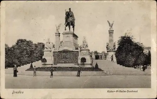 Ak Wrocław Breslau Schlesien, Kaiser Wilhelm Denkmal