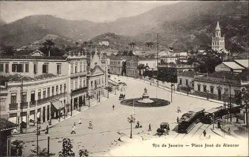 Ak Rio de Janeiro Brasilien, Place José de Alencar