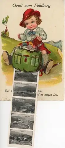 Leporello Ak Feldberg im Schwarzwald, Landschaft, Wanderer bei der Rast