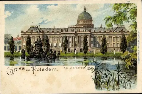 Litho Potsdam in Brandenburg, Königl. Stadtschloss