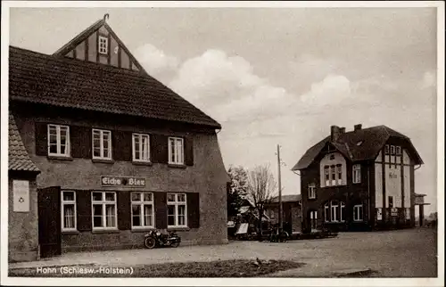 Ak Hohn in Schleswig Holstein, Bahnhof und Bahnhofshotel, Eiche Bier