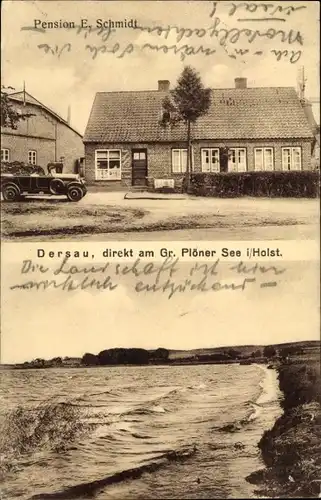 Ak Dersau in Holstein, Pension E. Schmidt, Großer Plöner See