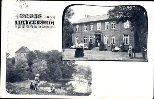 Ak Agathenburg in Niedersachsen, Gasthaus, Teichpartie