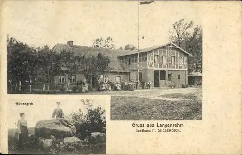 Ak Langenrehm Emsen Rosengarten in Niedersachsen, Gasthaus P. Seckerdick, Hönengrab