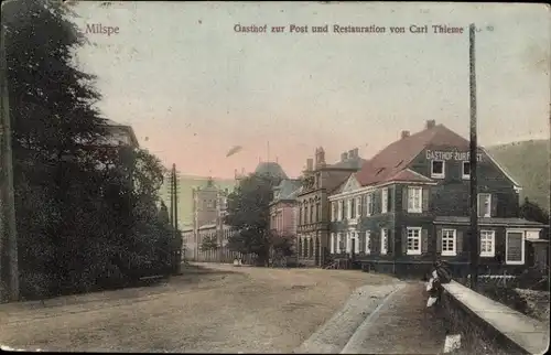 Ak Milspe Ennepetal am Ruhrgebiet, Gasthof zur Post, Restaurant von Carl Thieme