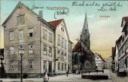 Ak Mengeringhausen Bad Arolsen Hessen, Kirchplatz, Rathaus