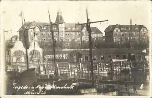 Ak Mürwik Flensburg in Schleswig Holstein, Marinefernmeldeschule, Torpedoboote