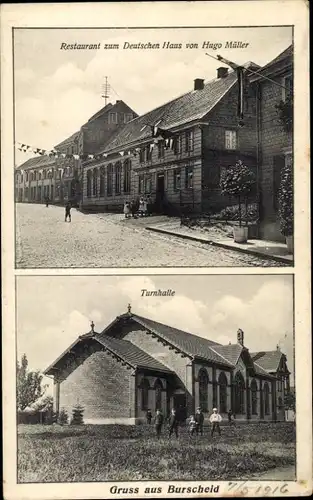 Ak Burscheid in Nordrhein Westfalen, Restaurant zum Deutschen Haus, Turnhalle