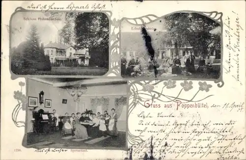 Ak Hamburg Wandsbek Poppenbüttel, Schloss Hohenbuchen, Erholungsheim, Speisesaal, Piano