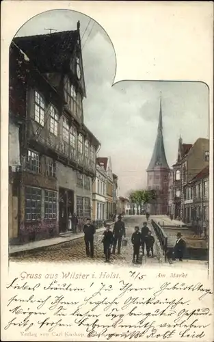 Ak Wilster in Holstein, Markt, Passanten