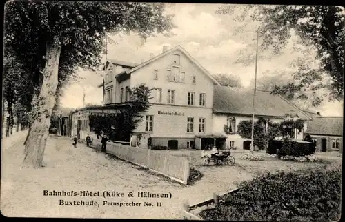 Ak Buxtehude in Niedersachsen, Bahnhofshotel