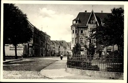 Ak Buxtehude in Niedersachsen, Sankt-Petriplatz, Langestraße