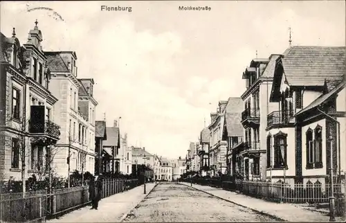Ak Flensburg in Schleswig Holstein, Moltkestraße