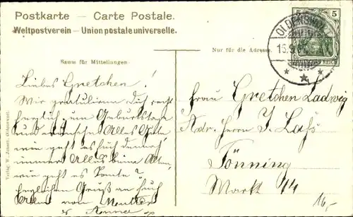 Ak Oldenswort in Nordfriesland, Straßenpartie