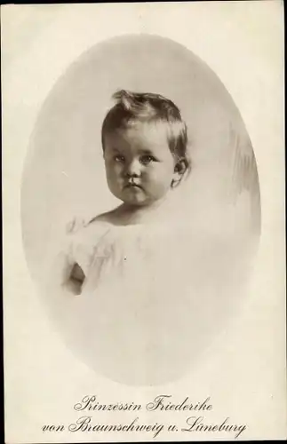 Ak Prinzessin Friederike von Braunschweig und Lüneburg, Kinderportrait