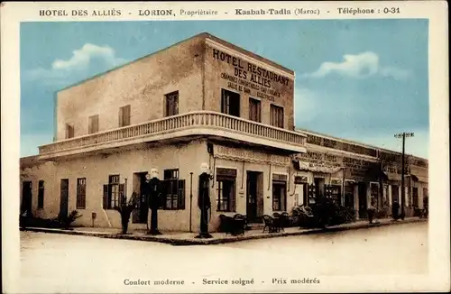 Ak Kasbah Kasba Tadla Marokko, Hôtel des Alliès