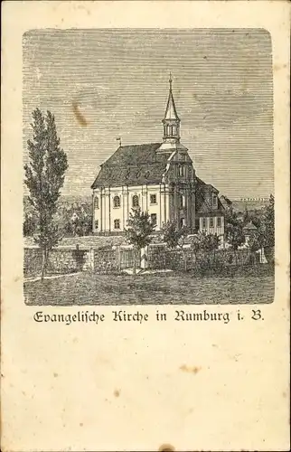Ak Rumburk Rumburg Region Aussig, Evangelische Kirche