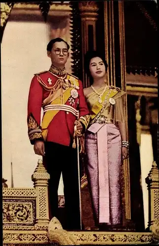 Ak Thailand, Königin Sirikit und Bhumibol Adulyadej, Rama IX, Portrait