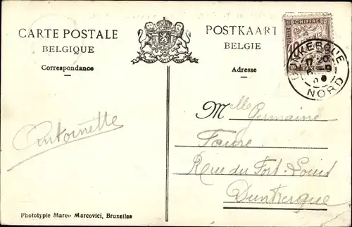 Ak Nieuport Bains Nieuwpoort Westflandern, Barques dans le chenal