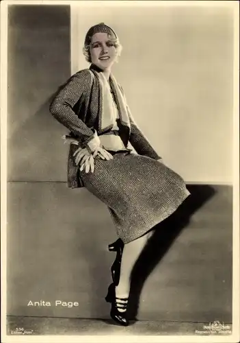 Ak Schauspielerin Anita Page, Sitzportrait