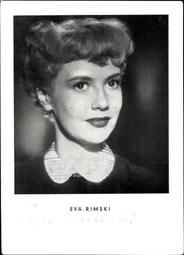 Ak Schauspielerin Eva Rimski, Portrait, Autogramm