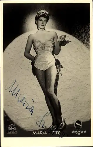 Ak Schauspielerin Maria Litto, Standportrait, Autogramm