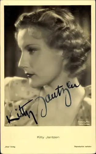 Ak Schauspielerin Kitty Jantzen, Portrait, Autogramm, Ross Verlag 9896/1