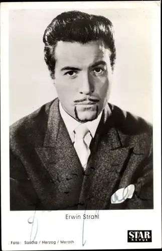 Ak Schauspieler Erwin Strahl, Portrait, Autogramm