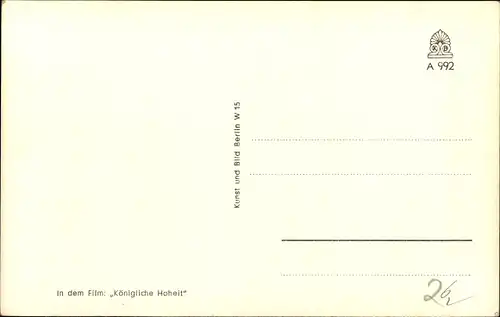 Ak Schauspieler Dieter Borsche, Portrait, Autogramm, Film Königliche Hoheit