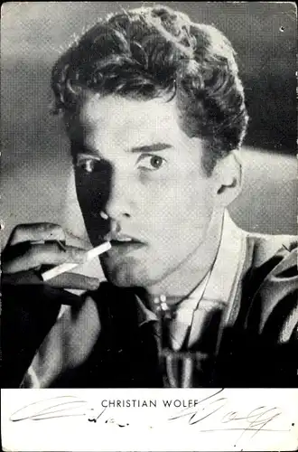 Ak Schauspieler Christian Wolff, Portrait, Autogramm, Zigarette
