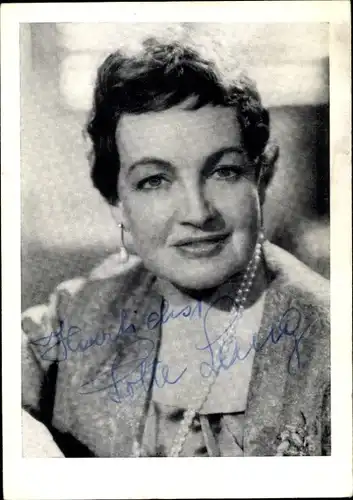 Ak Schauspielerin Lotte Lang, Portrait, Autogramm