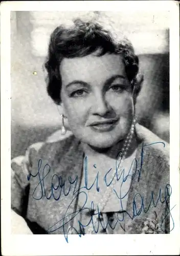 Ak Schauspielerin Lotte Lang, Portrait, Autogramm
