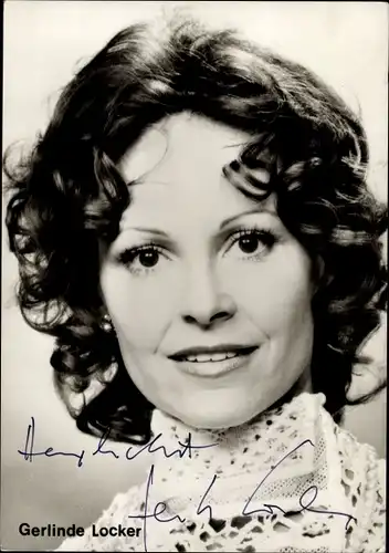 Ak Schauspielerin Gerlinde Locker, Portrait, Autogramm