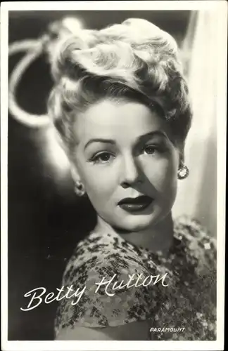 Ak Schauspielerin Betty Hutton, Portrait