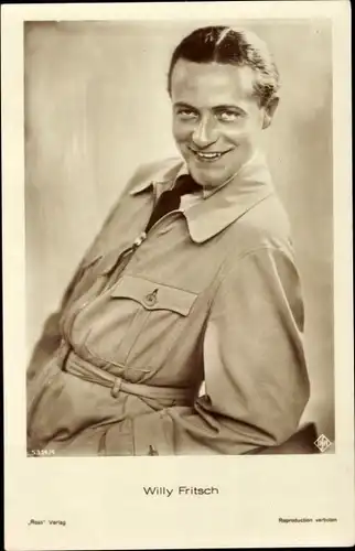 Ak Schauspieler Willy Fritsch, Portrait, Ufa Film, Ross Verlag 5314 4