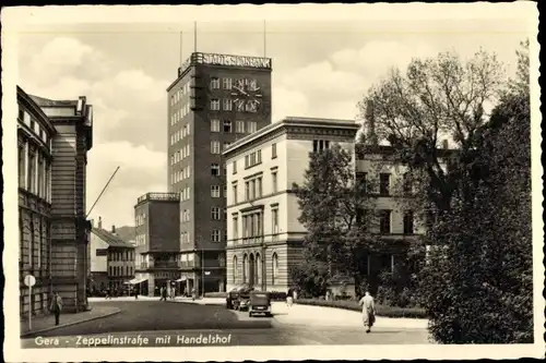 Ak Gera in Thüringen, Zeppelinstraße, Handelshof