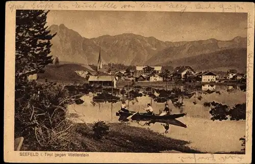 Ak Seefeld in Tirol, Blick gegen Wetterstein