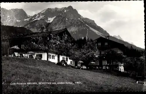 Ak Scheffau am Wilden Kaiser Tirol, Café Pension Gruber