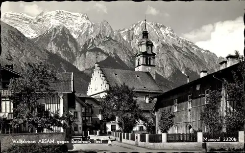 Ak Absam in Tirol, Ortspartie, Kirche, Bettelwurf
