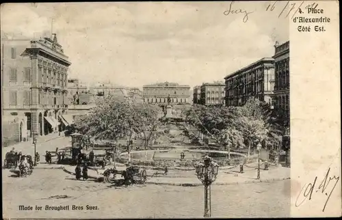 Ak Alexandria Ägypten, Blick auf den Platz