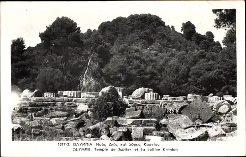 Ak Olympia Griechenland, Jupitertempel und Kronion-Hügel
