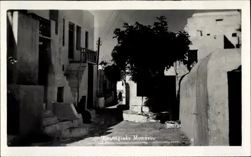 Ak Mykonos Griechenland, Blick in die Gasse