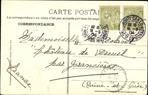 Ak Monte Carlo Monaco, Casino, Gärten, Passanten