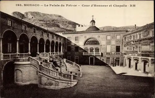 Ak Monaco, Le Palais du prince, Cour d'Honneur, Chapelle