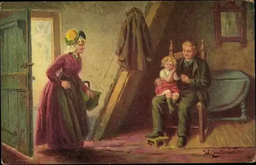 Künstler Ak Gerstenhauer, Johann Georg, niederländisches Motiv, Familie