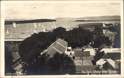 Ak Horten Norwegen, Panorama, Utsigt over fjorden