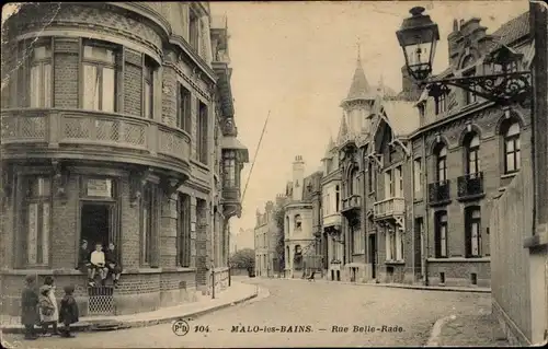 Ak Malo les Bains Nord, Rue Belle-Rade