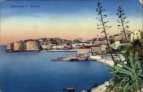 Ak Ragusa Dubrovnik Kroatien, Teilansicht