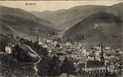 Ak Sainte Marie aux Mines Markirch Elsass Haut Rhin, Teilansicht